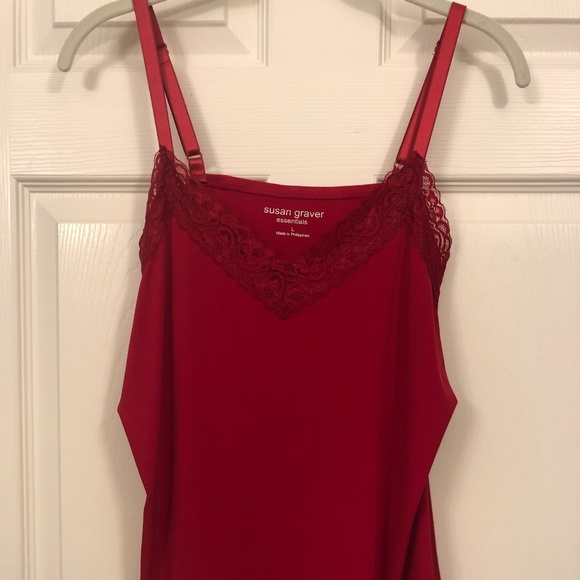Susan Graver Essentials Red Camisole - L - Picture 1 of 6